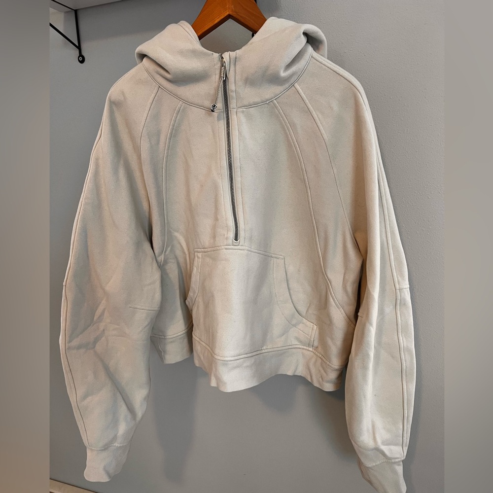 LULULEMON HALF ZIP OVERSIZED HOODIE IVORY/cream